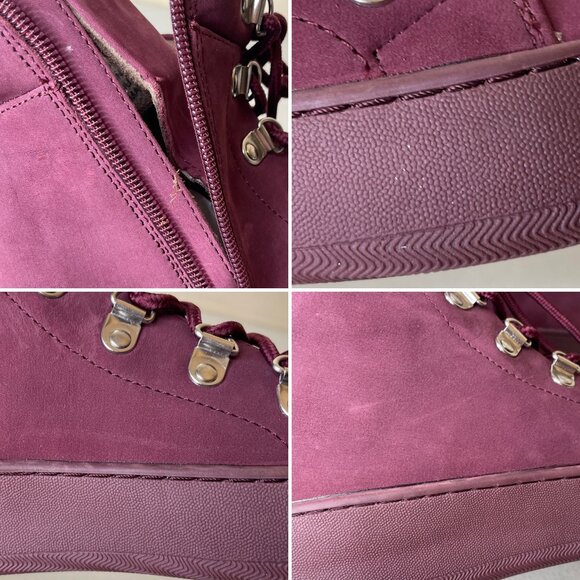 Aerosoles Nubuck Leather Wine Purple Ankle Boots Size 7 - Picture 12 of 16